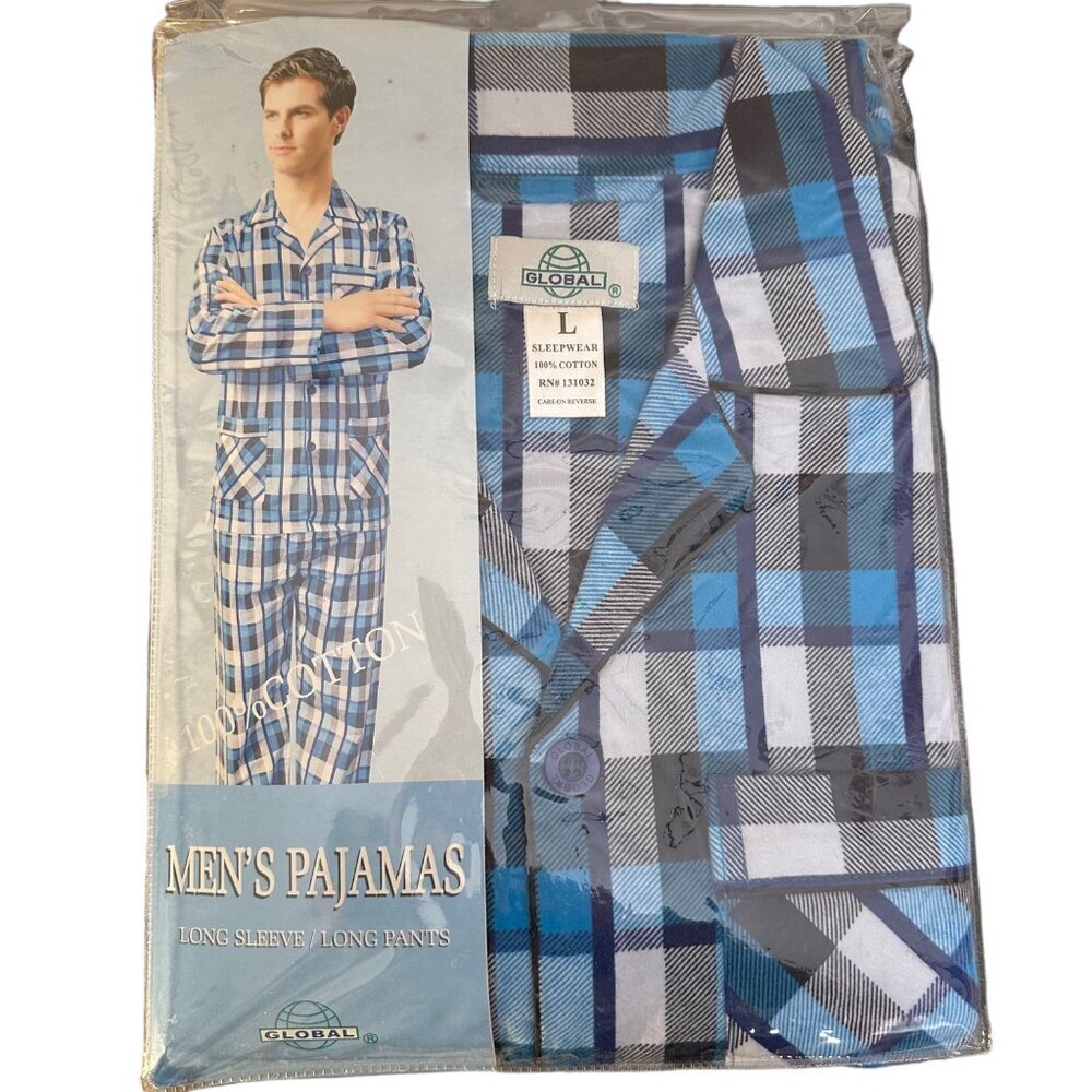 Global Brand Men's Cotton‎ Plaid Pajamas